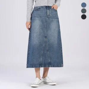 비비드솜 기장선택 데님 롱스커트 데님 청치마 GRTFB70096