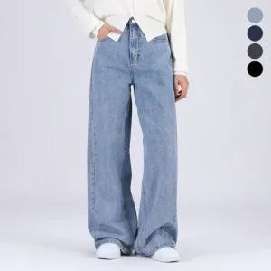 비비드솜 기장선택 절개라인 데님 와이드 청바지 GRTFB40096