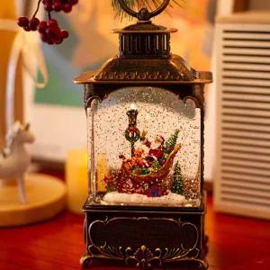 빈티지 스타일 무드등 워터볼 직사각 랜턴 오르골