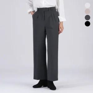 비비드솜 고탄력 스판 뒷밴딩 와이드 숏기장 슬랙스 DATFB60061