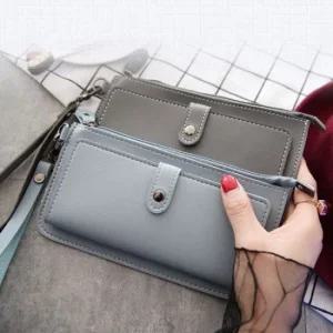 똑딱이 앞 포켓 가죽 장지갑 여성지갑 여자 반지갑 카드