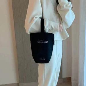 미니 에코백 길쭉한 가방 텀블러 보관백 소품 가방 (WC6760E)