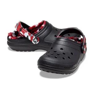 키즈 클래식 라인드 카모 클로그 방한화 털슬리퍼 208091-063