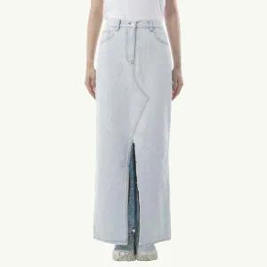 [MSGM] 여성 라이트 데님 미디 스커트