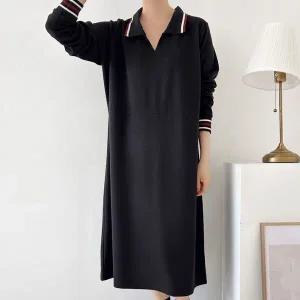 [하프클럽/] 컬러줄트임카라원피스 BSV794M512 빅사이즈