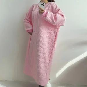 [하프클럽/] 누빔꽈배기트임원피스 MAV805M512 빅사이즈