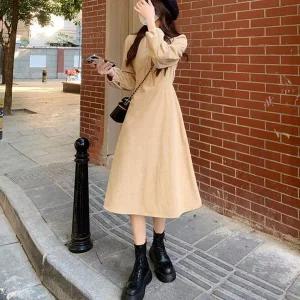 [하프클럽/셀러허브_여성트랜드패션]Rly LND 브이넥 코듀로이 롱 원피스 가을