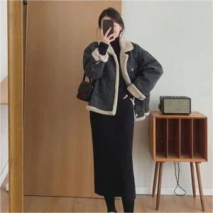 [라일리여성의류] Rly 여자자켓 겨울 데님자켓 퍼안감 보온 청자켓 2컬