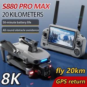 S880 Max 낚시 GPS 드론 8K 듀얼 카메라 5G 와이파이 FPV 3축 짐벌 전문 장애물 회피 쿼드콥터 에어드롭 RC
