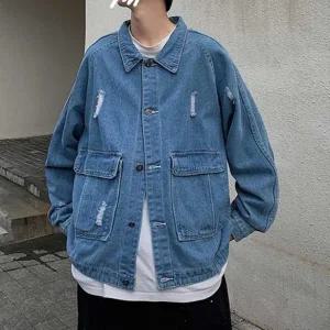 고품질 스트릿 워싱 데님자켓 빅포켓 가을 청자켓 데이트코디 (WFFXU3B)