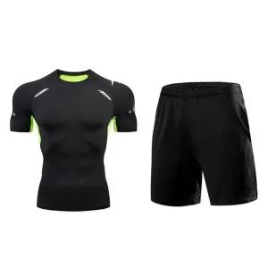 신축성 통기성 우수 남성 트레이닝 반팔 반바지 세트 (WFG33LT)