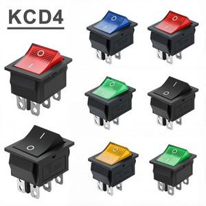 5/20pcs 래칭 로커 스위치 전원 I/O 4 핀 6 빛 16A 250VAC 20A KCD4 2