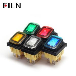 On off on 30A/250V 헤비 듀티 6 핀 DPDT IP67 방수 T85 자동 보트 해양 토글 로커 스위치(LED 12V 220V 30