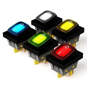 30x22mm 30A Havy Duty 로커 스위치 DPST IP67 Seaked 방수 4 핀 T85 정격 해양/보트/자동 토글 12-24V 110