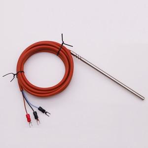 실리콘 케이블이  고온 열전대 센서 방수 온도 프로브 3 와이어 타입 PT100 6x140mm