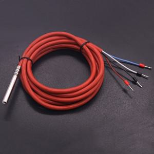 4선식 PT100 열전대 방수 고온 온도 센서(실리콘 케이블 포함)