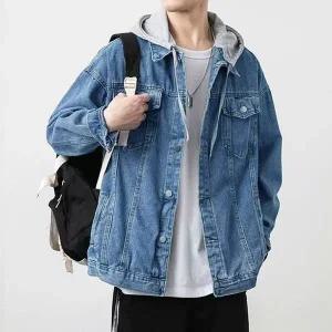 고품질 남성 포켓 후드 탈부착 데님 재킷 가을 청자켓 아우터 (WFFXY21)