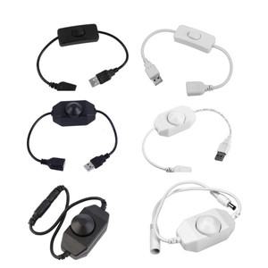 LED 손잡이 조광기 USB 스위치 5V 12V 24V DC 인라인 디밍 ON OFF 단색 스트립 조명