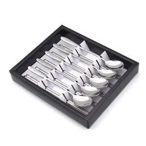 국산 스텐 수저세트 플라워 숟가락 수저 젓가락 5벌 (WE97820)