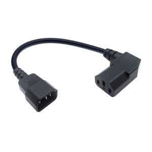 각진 전원 연장 코드 IEC C13 - C14 케이블 숏 C13-C14 IEC320C14