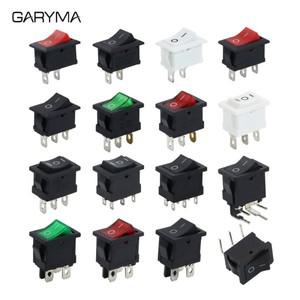 KCD1 2/3/4/6 핀 로커 스위치 ON-OFF 6A/10A 250V/125V AC 2/3 빨간색/검정색 전원 15x21mm 포함)