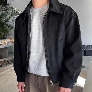 남성 무지 스웨이드 카라 블루종 간절기 자켓 아우터 (WFFXY20)