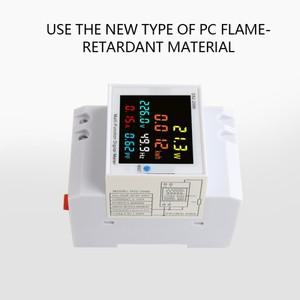 6IN1 DIN 레일 AC 모니터 110V 220V 380V 100A 전압 전류 역률 활성 KWH 전기 에너지 주파수 미터