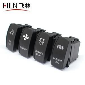 FILN 12V 24V 트럭 SPST 스위치 칼링 방수 5핀 ON OFF 마린 자동차 보트 로커 듀얼 LED 라이트 바 포함