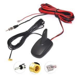 Eightwood-DAB  FM AM 자동차 디지털 라디오 공중 지붕 마운트 안테나 앰프 포함 SMB 커넥터 샤크 핀 JVC K