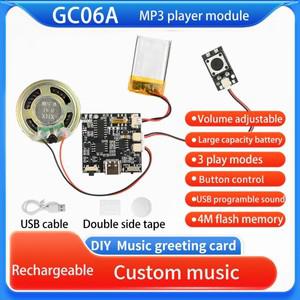 GC06 녹음  사운드 모듈 MP3 WAV 버튼 제어 음악 음성 플레이어 보드 카드 이동    C