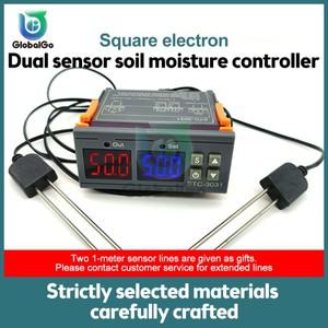 STC-3031 LED 디지털 습도 컨트롤러 듀얼 센서 토양 수분 식물 농업용 온도 조절기