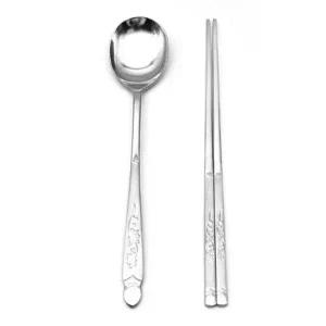 국산 스텐 수저세트 단풍 숟가락 수저 젓가락 세트 1p (WE9782E)