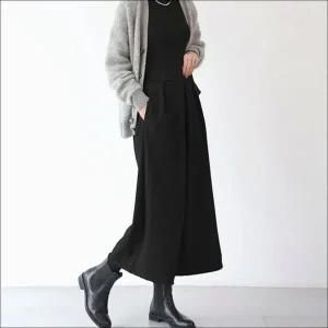 [하프클럽/셀러허브_여성트랜드패션]Rly 와이드팬츠 여성 모직 치마바지 핀