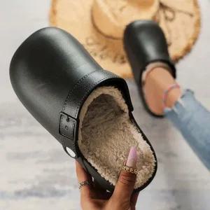 인기상품 여자 3color 퍼 안감 컴포트 클로그 스트랩 슬리퍼 [WFL9D2U_251214]