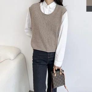 [하프클럽/]코디 겨울 빅사이즈 베스트코디 신상 루즈핏 베스트