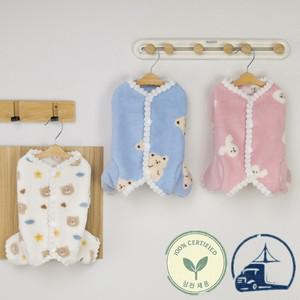 작은개와 고양이를 위한  코랄 플리스 애완동물 옷 가을 겨울 스타일 테디 폼 헤어 백 버클 네 다리