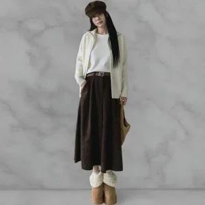 [하프클럽/]여성 폴라 카라 2종 넥라인 연출 집업 스웨터