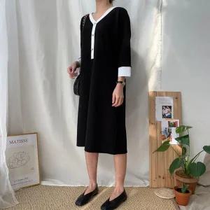 [하프클럽/]빅사이즈 503 화이트펄단추원피스 DBS9638