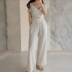 [하프클럽/]여자 주름팬츠 탱크 볼레로반팔 크로스랩 세트