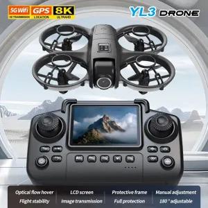 YL3 드론 전문가용 8K 카메라 5G WiFi FPV UAV 스크린 리모컨 및 장애물 회피 쿼드콥터 2025 UAV 장난감 선