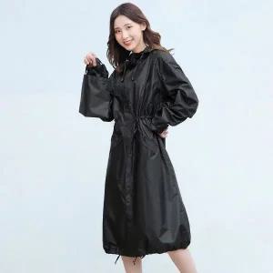 바람막이 레인코트 L 트렌드 우의 남녀공용 검정 (WEC6CB7)