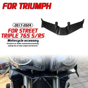 Triumph Street Triple 765 S RS 2017-2024 오토바이 탄소 섬유 프론트 스포일러 스포츠 다운 포스 네이키