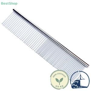 애완동물 빗 스테인리스 스틸 핀 간격이 있는 이빨 엉킴 방지 고양이 및개 그루밍