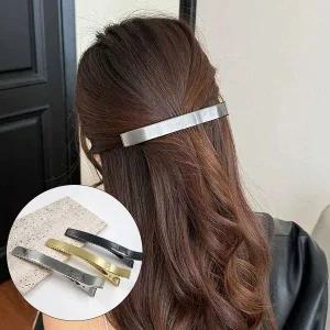 3컬러 빅사이즈 12cm 악어집게핀 일자헤어핀 유광