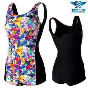 [하프클럽/]XBLUE 여자 아쿠아로빅 사각 원피스 수영복 Z26222