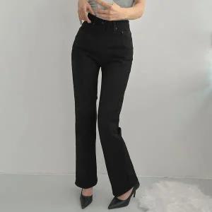 [하프클럽/]여자 키큰녀 검정팬츠 나팔 부츠컷 스판 겨울 청바지