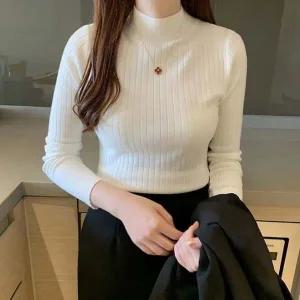 [하프클럽/]이너니트 핏감좋은 립 반목티 심플 하이넥 세미터틀시즌