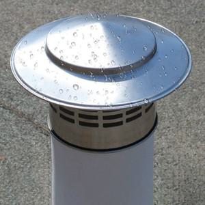 304 우산형 굴뚝 모자 덕트 파이프 빗워터 방지 캡 방수 커버 신선한 공기 배기 지붕 후드 PVC