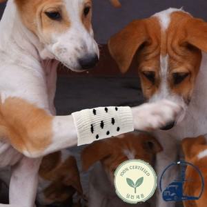 4개입 애완동물 보온 양말 소프트 면 소재 강아지 다리  날씨용 호크 니트  슬리브 미끄럼 방지 겨울용