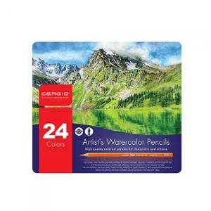 [셀러에이드]18900 세르지오 수채색연필 24색 미술용품 세트(1개입) 수채화연필